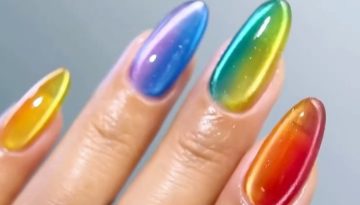 Rainbow Candy Ombre Cat Eye Nails: Το ουράνιο τόξο στο mani σου