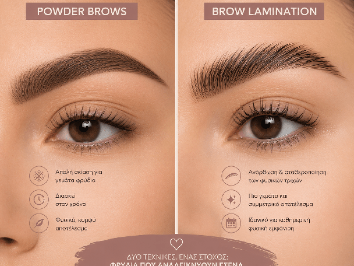 Powder Brows ή Brow Lamination; Οι δύο τεχνικές που έχουν αλλάξει τον τρόπο που βλέπουμε τα φρύδια