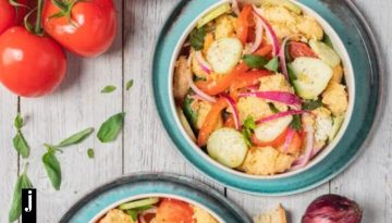 Panzanella: &Eta; &alpha;&upsilon;&theta;&epsilon;&nu;&tau;&iota;&kappa;ή &iota;&tau;&alpha;&lambda;&iota;&kappa;ή &sigma;&alpha;&lambda;ά&tau;&alpha; &mu;&epsilon; &mu;&pi;&alpha;&gamma;&iota;ά&tau;&iota;&kappa;&omicron; &psi;&omega;&mu;ί &pi;&omicron;&upsilon; &theta;&alpha; &lambda;&alpha;&tau;&rho;έ&psi;&epsilon;&iota;&sigmaf; &alpha;&upsilon;&tau;ό &tau;&omicron; &kappa;&alpha;&lambda;&omicron;&kappa;&alpha;ί&rho;&iota;